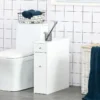 Support papier toilette - porte-papier toilette mdf blanc