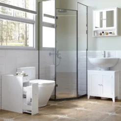 Support papier toilette - porte-papier toilette mdf blanc
