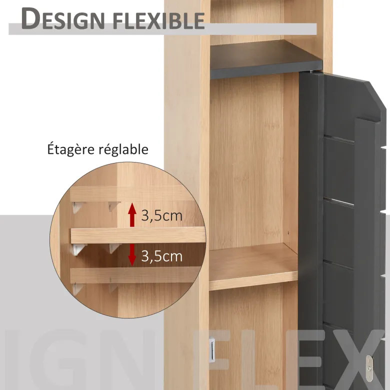 Support papier toilette - porte-papier toilette mdf gris bambou