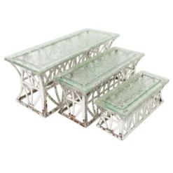 Supports à dessert argent - lot de 3