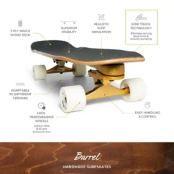 Surfskate premium – sensation surf authentique sur asphalte Marron