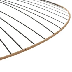 Suspension métal et rotin alara noir d69