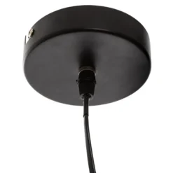 Suspension métal et rotin alara noir d69