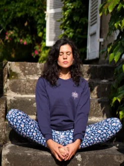 Sweat yoga héron bleu marine L