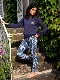 Sweat yoga héron bleu marine L