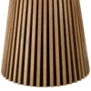 Sya - table à manger ronde d120 décor et chêne naturel pied à motif strié