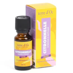 Synergie à diffuser citronnelle aux huiles essentielles bio SOS été terre d'Oc
