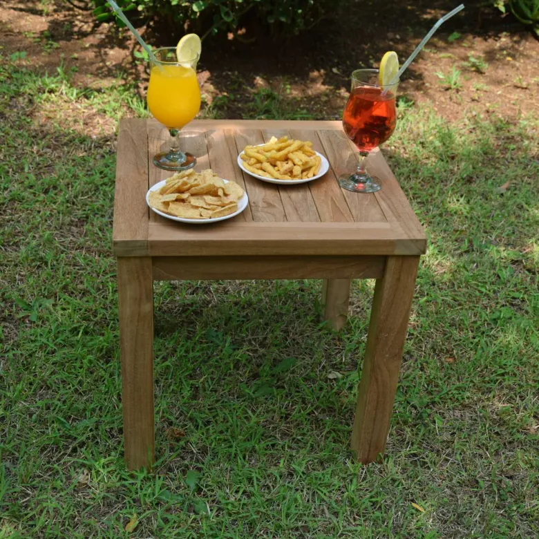 Table basse carrée teck coffee 45 cm