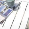 Table basse de jardin pliante en aluminium - blanc