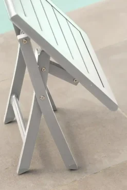 Table basse de jardin pliante en aluminium - blanc