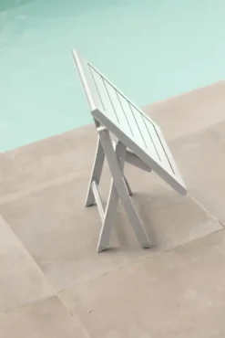Table basse de jardin pliante en aluminium - blanc