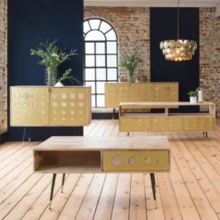 Table basse en bois de manguier cactus