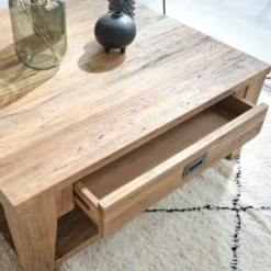 Table basse en bois de teck recyclé