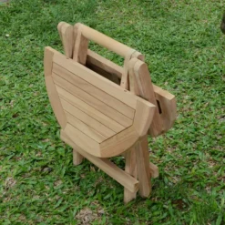 Table basse pliante ronde teck kuta 50cm