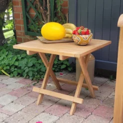 Table basse pliante teck kento 50x50 cm