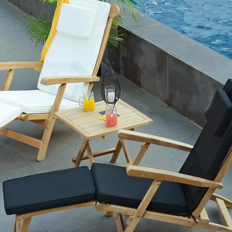 Table basse pliante teck kento 50x50 cm