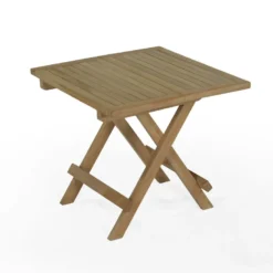 Table basse pliante teck kento 50x50 cm
