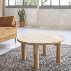 Table basse ronde bois de teck