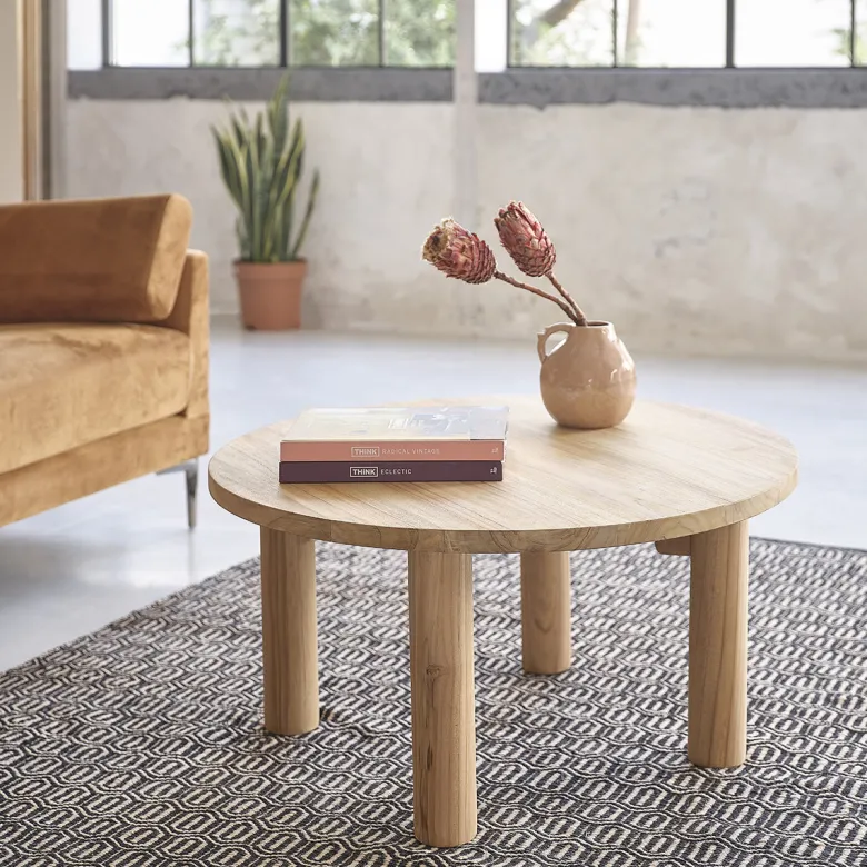 Table basse ronde bois de teck