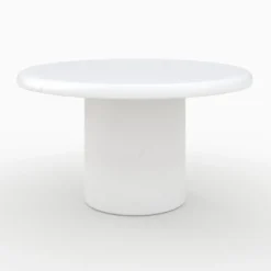 Table basse ronde en béton blanc cassé - lulli