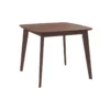 Table carrée 4 personnes en bois foncé finition noyer 90 cm - julio