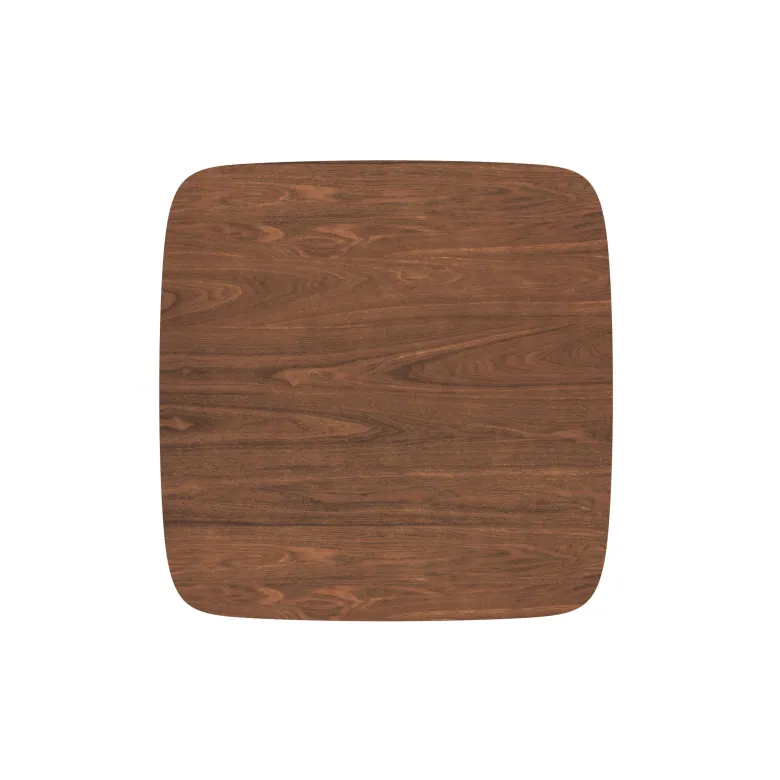 Table carrée 4 personnes en bois foncé finition noyer 90 cm - julio