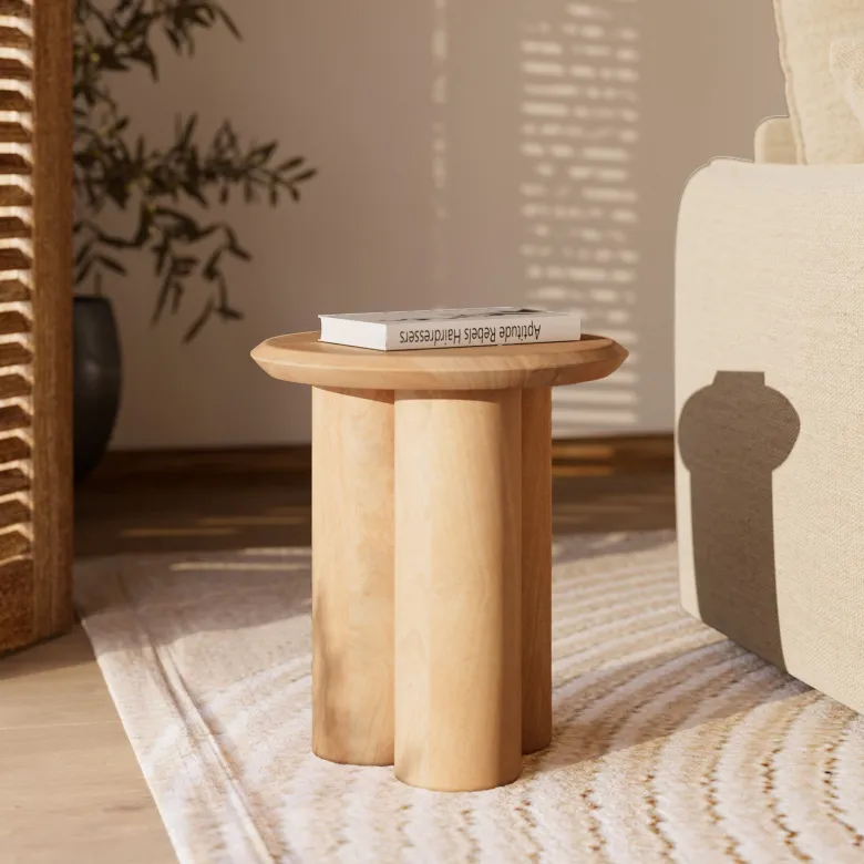 Table d'appoint en bois de manguier d40 cm - sacha