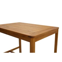 Table de bar de jardin rectangulaire en bois massif l120 cm akis