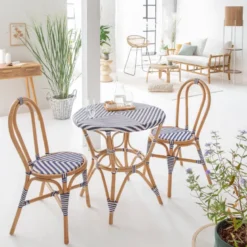 Table de bistrot en rotin elynne