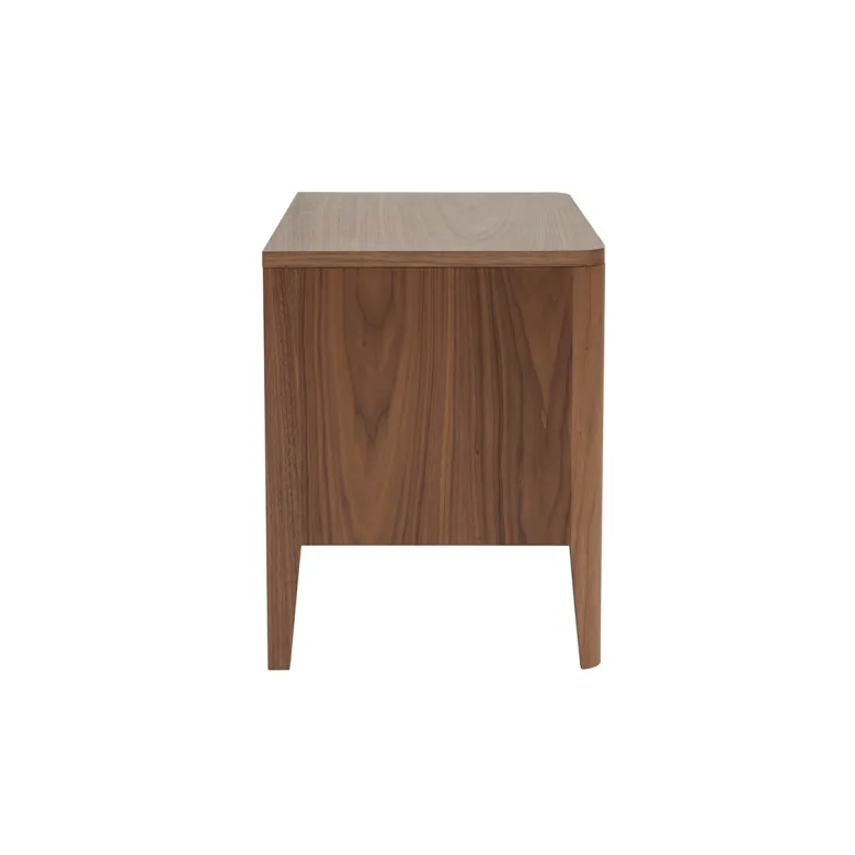 Table de chevet avec rangements 2 tiroirs bois foncé noyer benja