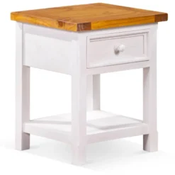 Table de chevet bois blanc - théomine
