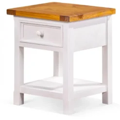 Table de chevet bois blanc - théomine