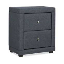 Table de chevet chambre 2 tiroirs gris