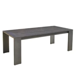 Table de jardin aluminium noir 6 p