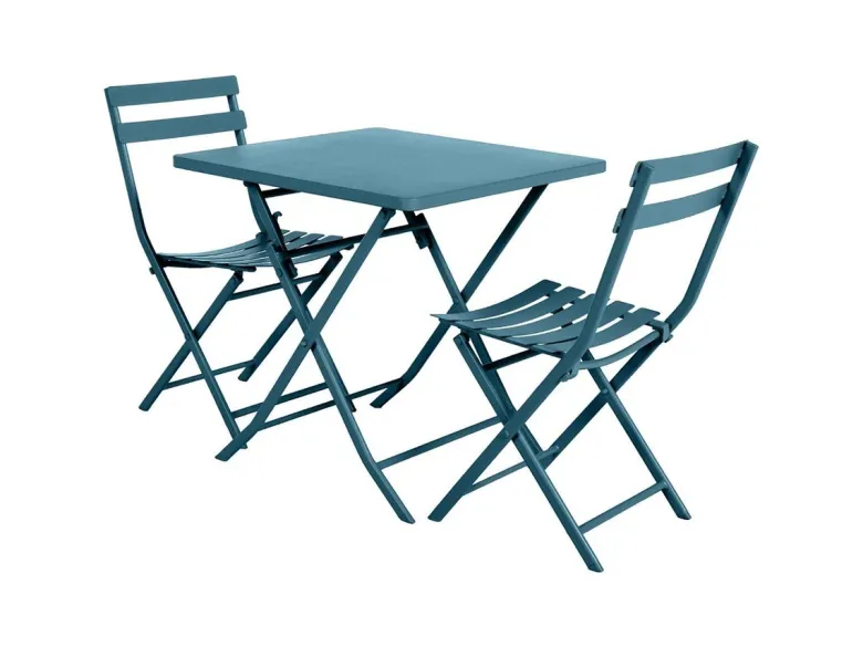 Table de jardin carrée greensboro 70 x 70 cm bleu canard - hespéride