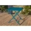 Table de jardin carrée pliante en aluminium - bleu canard