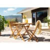 Table de jardin carrée pliante en bois massif l70 cm fuego
