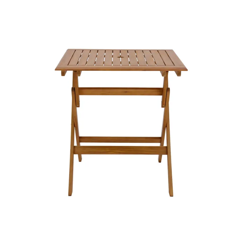 Table de jardin carrée pliante en bois massif l70 cm fuego