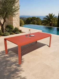 Table de jardin en aluminium - terracotta