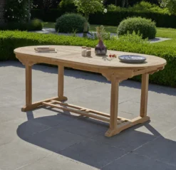 Table de jardin en teck brut qualite gra