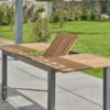 Table de jardin 8 places alu et acacia - gris anthracite