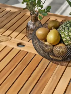 Table de jardin 8 places alu et acacia - gris anthracite