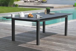 Table de jardin 10 places en aluminium - gris anthracite