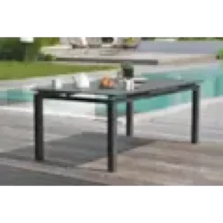 Table de jardin 12 places en aluminium - gris anthracite