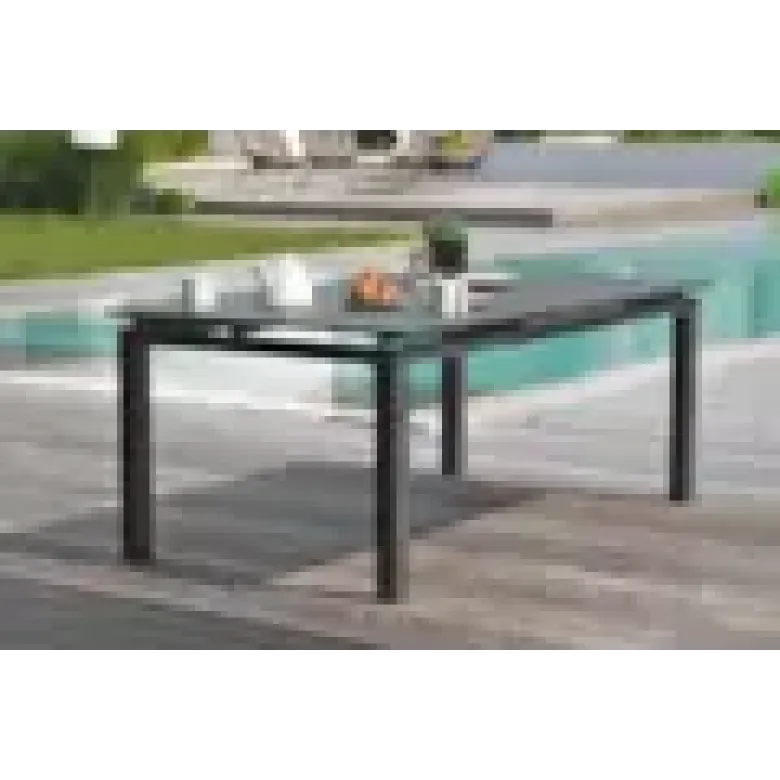 Table de jardin 12 places en aluminium - gris anthracite