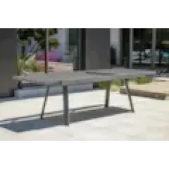 Table de jardin 12 places en aluminium - gris anthracite