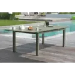 Table de jardin 10 places en aluminium - kaki