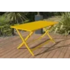 Table de jardin pliante en aluminium - jaune moutarde