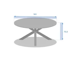 Table de jardin ronde alu acacia oriengo blanc - 8 places - hespéride