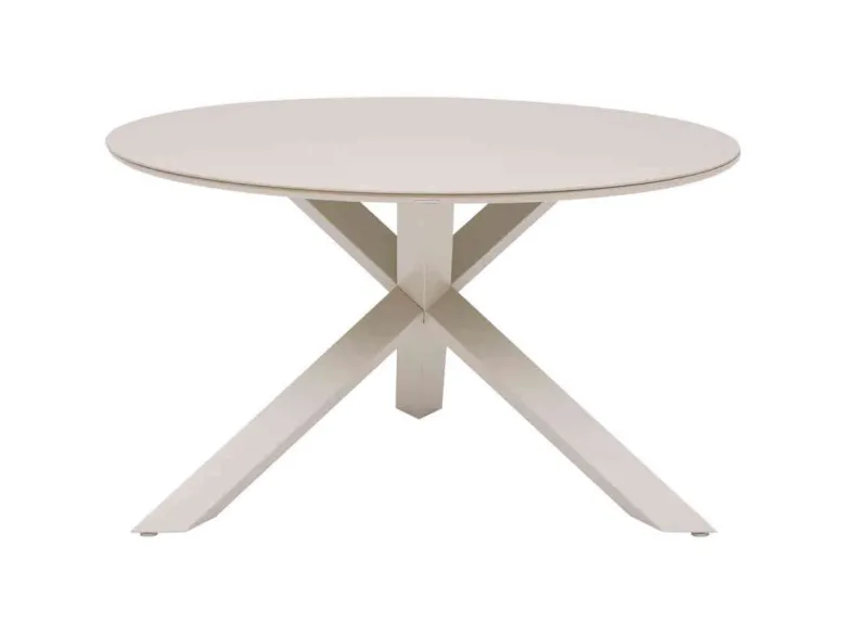 Table de jardin ronde alu verre oryon 6 places argile - hespéride